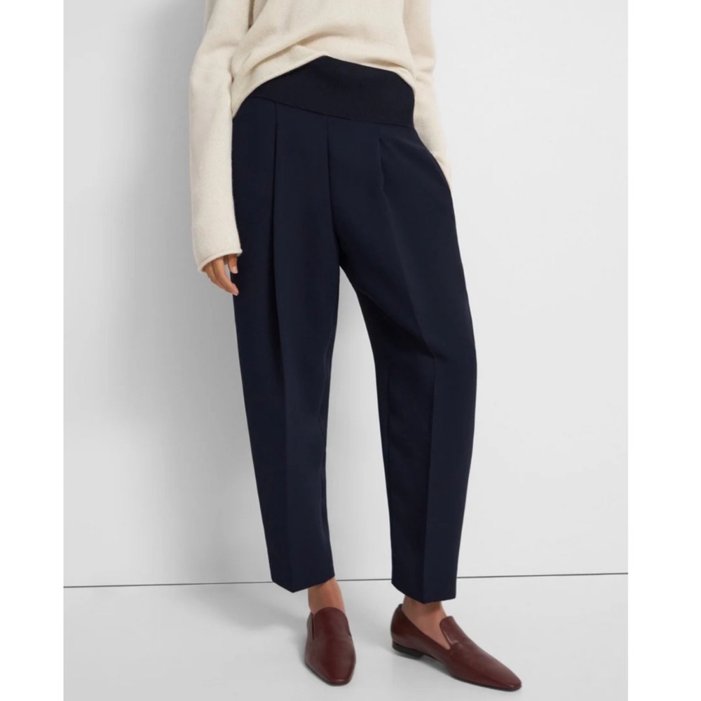 Aritzia Wilfred • High Waisted Pleated Black Trouser Pants in Black